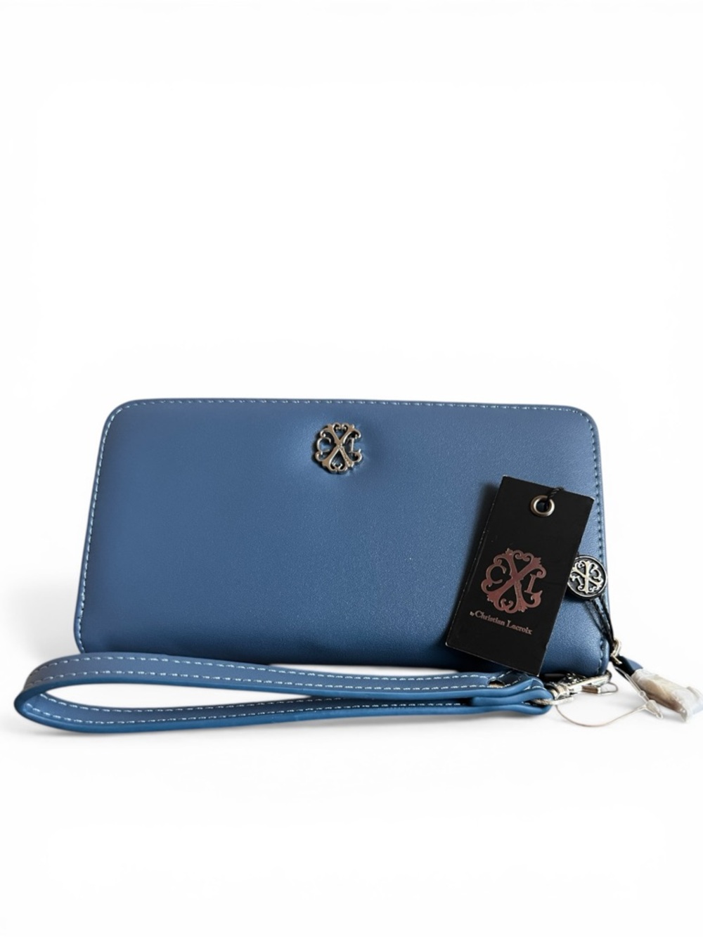 Christian Lacroix Rosalie Blue Zip Around Wristlet Wallet NWT Travel Concert